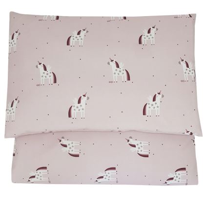 EKO - Parure de lit en coton mousseline pour lit d'enfant UNICORN 2-pièces