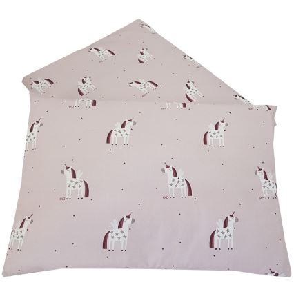 EKO - Parure de lit en coton mousseline pour lit d'enfant UNICORN 2-pièces