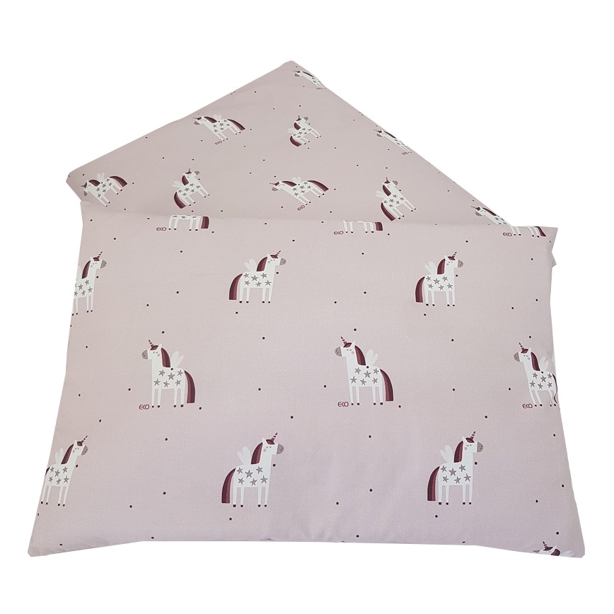 EKO - Parure de lit en coton mousseline pour lit d'enfant UNICORN 2-pièces