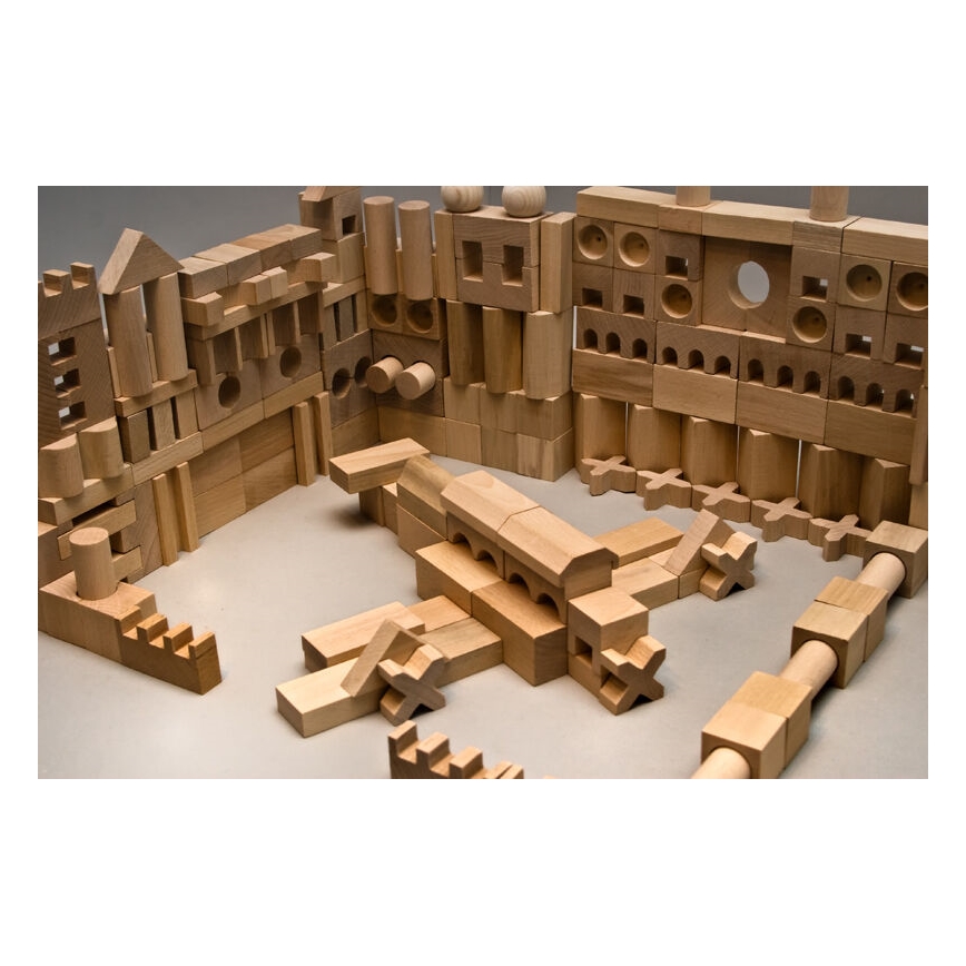 EkoToys - Blocchi in legno naturale 220 pz