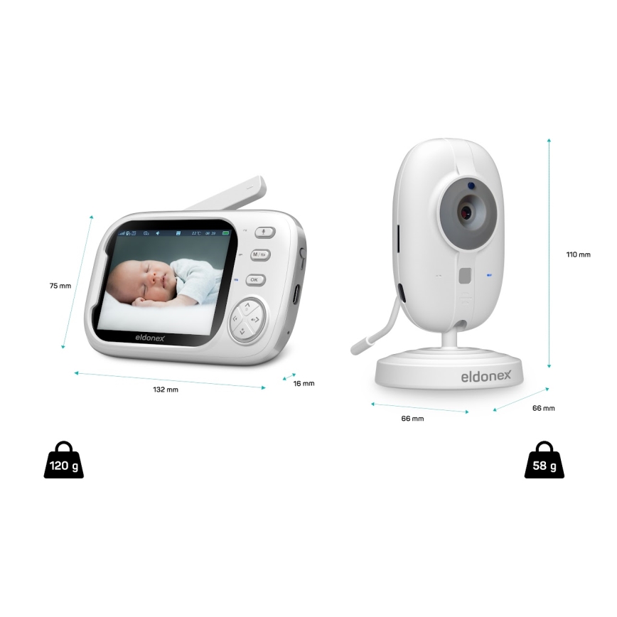 ELDONEX EBM-1010-WH - Baby-Monitor 5V/2000 mAh