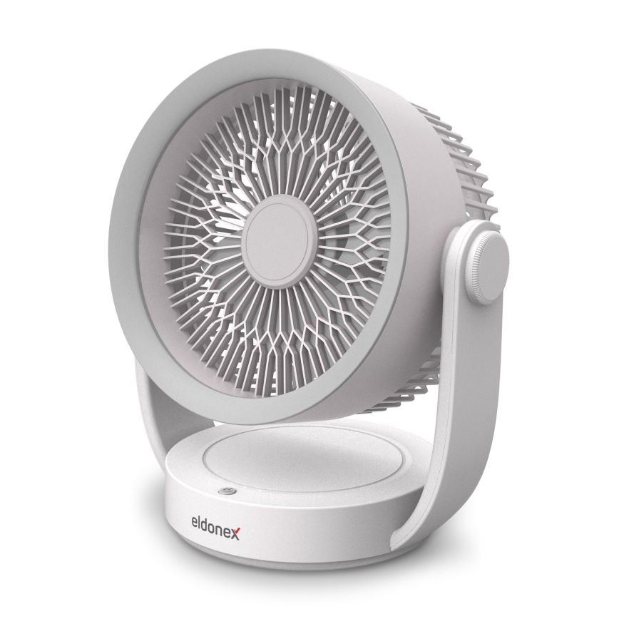 ELDONEX ESF-1010-WH - Aufladbarer Tischventilator 9W/5V 4000 mAh weiß
