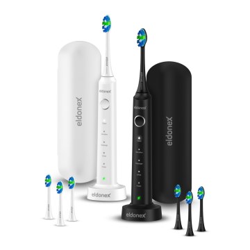 ELDONEX ETB-1010-BW - Lot de 2 brosses à dents soniques SonicPro DuoPack IPX7 noir + blanc