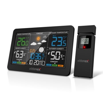 ELDONEX EWS-1010-BK - Station météo avec écran LCD 2xAAA noir