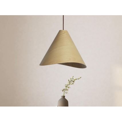 Elegante Pendelleuchte aus Massivholz an Kabel, 1x E27/60W/230V, Ø 45 cm, Eiche/Gummibaum