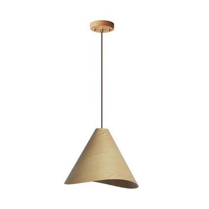 Elegante Pendelleuchte aus Massivholz an Kabel, 1x E27/60W/230V, Ø 45 cm, Eiche/Gummibaum