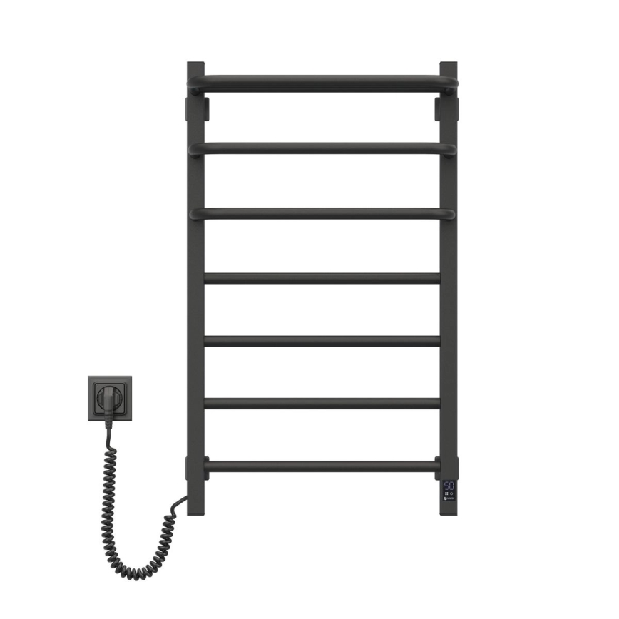 Elektrischer Badheizkörper mit Thermostat FORTIS 350W/230V 80,6 cm IP44 schwarz links