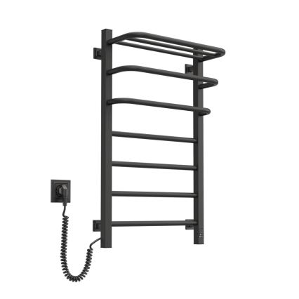 Elektrischer Badheizkörper mit Thermostat FORTIS 350W/230V 80,6 cm IP44 schwarz links