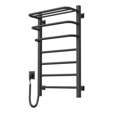 Elektrischer Badheizkörper mit Thermostat FORTIS 350W/230V 80,6 cm IP44 schwarz links