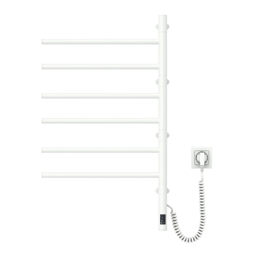 Elektrischer drehbarer Handtuchwärmer mit Thermostat ARABESQUE 105W  80x49 cm  weiß