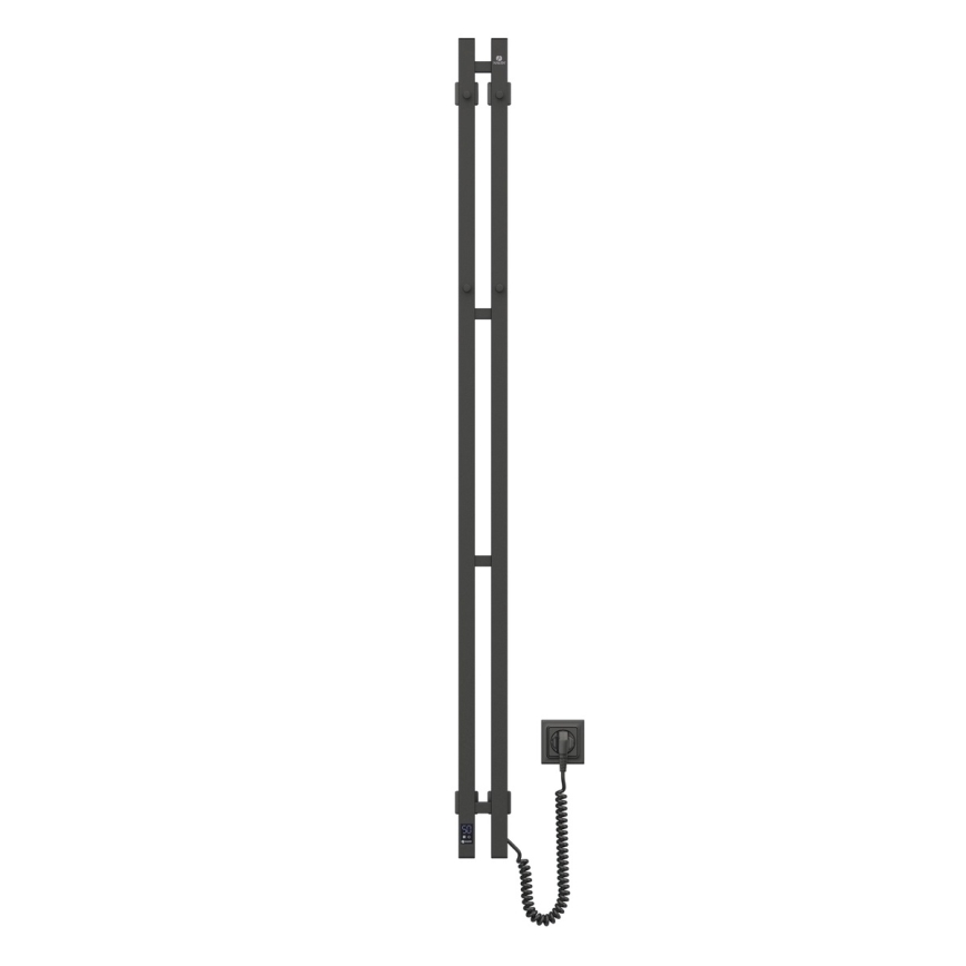 Elektrischer Handtuchwärmer mit Thermostat SILOUETTE 200W/230V 150,6cm IP44 schwarz rechts