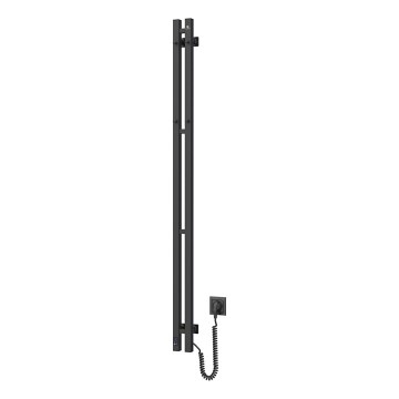 Elektrischer Handtuchwärmer mit Thermostat SILOUETTE 200W/230V 150,6cm IP44 schwarz rechts