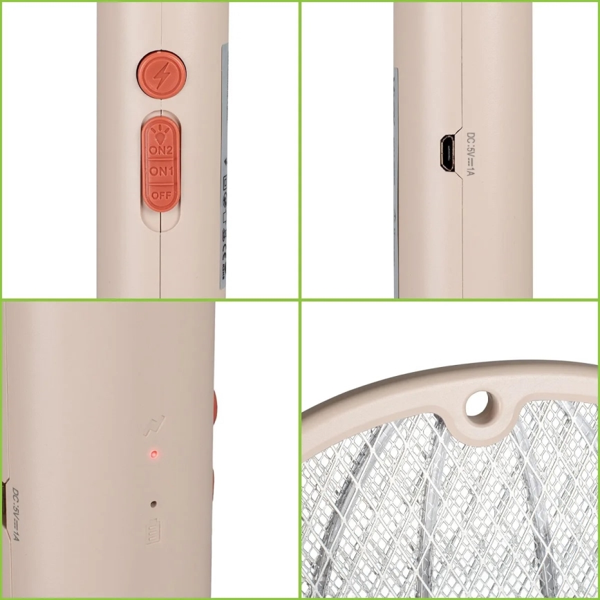 Elektrischer LED-Insektenvernichter 2-in-1 500 mAh/5V beige