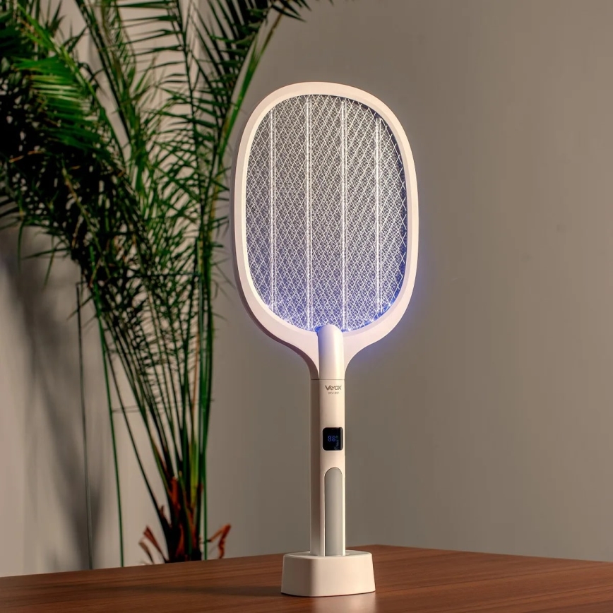 Elektrischer LED-Insektenvernichter 2-in-1 mit LCD-Anzeige 1200 mAh/5V weiß