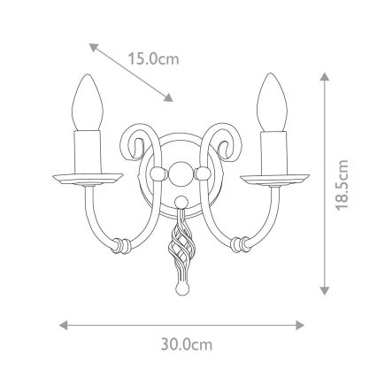 Elstead - Applique ARTISAN 2xE14/60W/230V oro