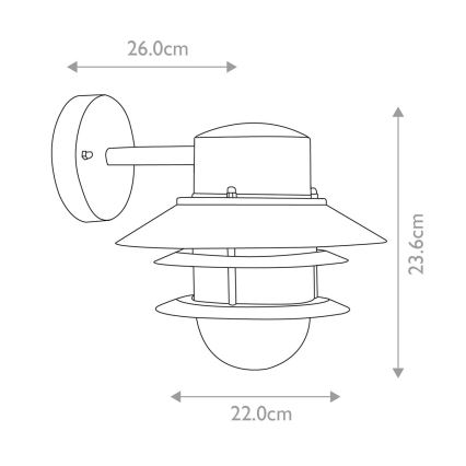 Elstead - Applique murale d'extérieur COPENHAGEN 1xE27/60W/230V IP44