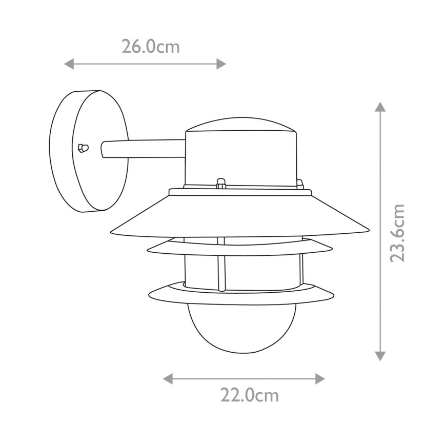 Elstead - Applique murale d'extérieur COPENHAGEN 1xE27/60W/230V IP44