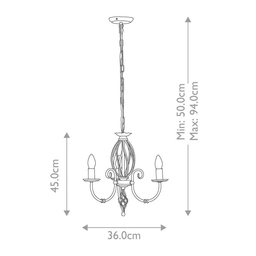 Elstead - Suspension chaîne ARTISAN 3xE14/60W/230V