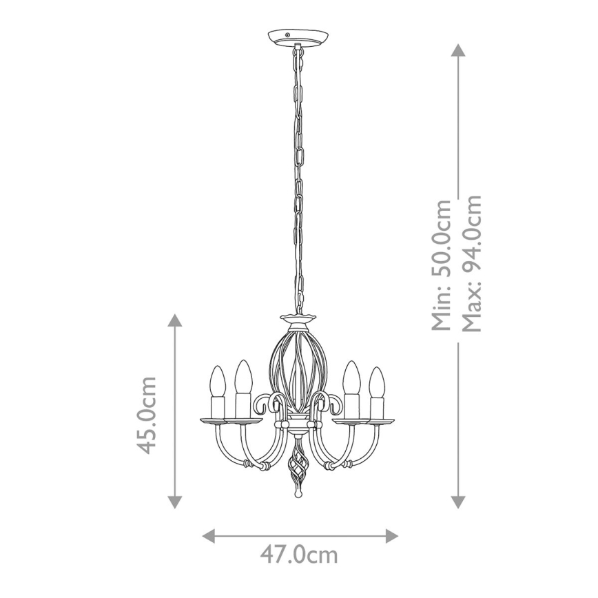 Elstead - Suspension chaîne ARTISAN 5xE14/60W/230V