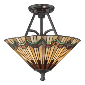 Elstead - Aufgesetzte Tiffany-Deckenleuchte ALCOTT 2xE27/60W/230V