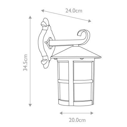 Elstead - Außenwandbeleuchtung HEREFORD 1xE27/100W/230V IP43
