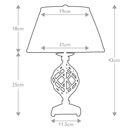 Elstead - Lampada da tavolo BELFRY 1xE27/60W/230V