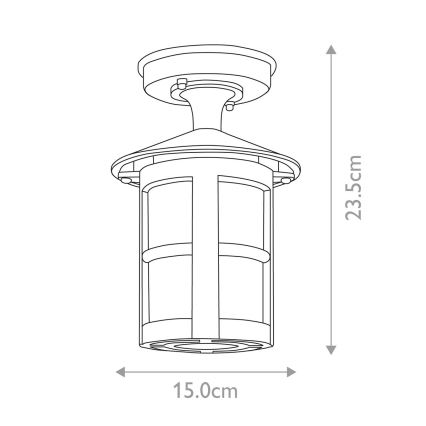 Elstead BL21A-BLACK - Lustre d'extérieur HEREFORD 1xE27/100W/230V IP43