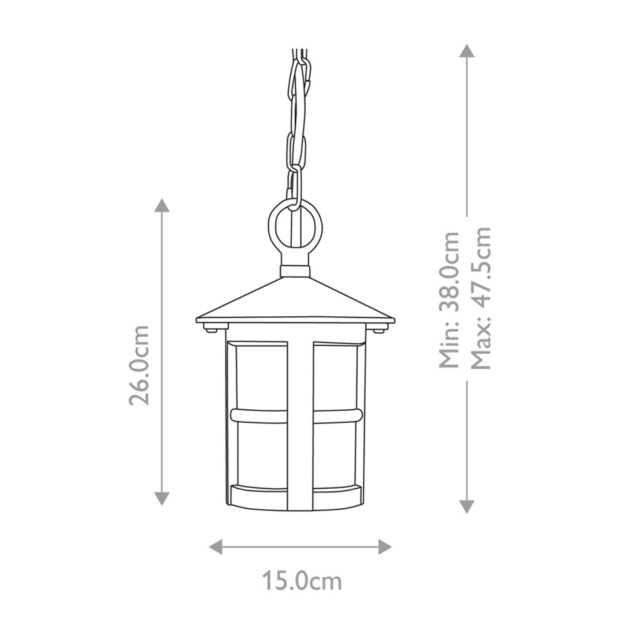 Elstead BL21B-BLACK - Lampadario da esterno HEREFORD 1xE27/100W/230V IP43