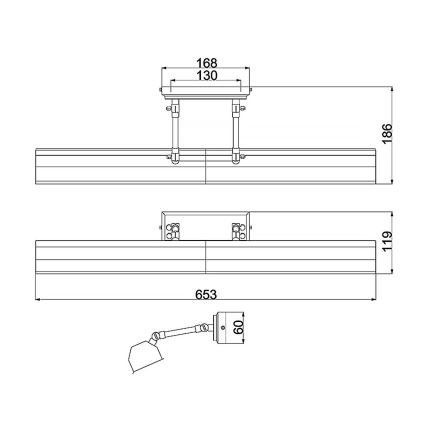 Elstead - Applique pour tableau CHAWTON 4xE14/40W/230V doré