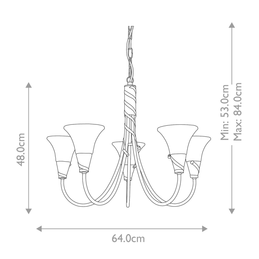 Elstead - Lampadario a sospensione con catena EMILY 5xE14/40W/230V