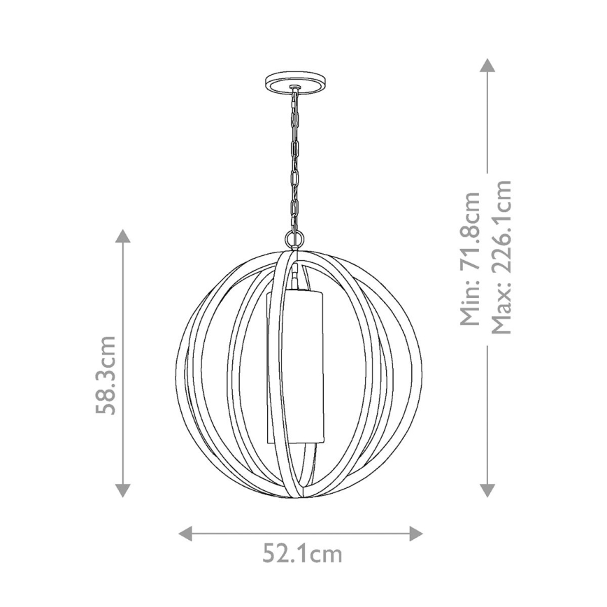 Elstead FE-ALLIER-P-S-LW - Suspension sur chaîne ALLIER 1xE27/60W/230V chêne