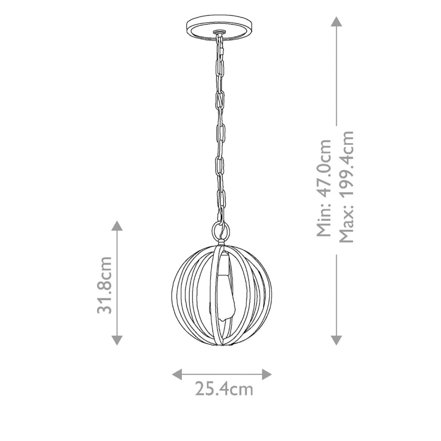 Elstead FE-ALLIER-P-WW - Suspension sur chaîne ALLIER 1xE27/60W/230V chêne
