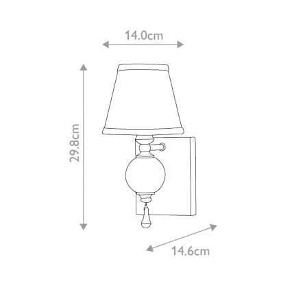 Elstead FE-ARGENTO1 - Applique murale ARGENTO 1xE14/60W/230V