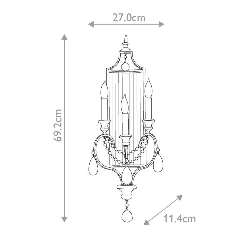 Elstead FE-GIANNA3W - Applique in cristallo GIANNA 3xE14/60W/230V