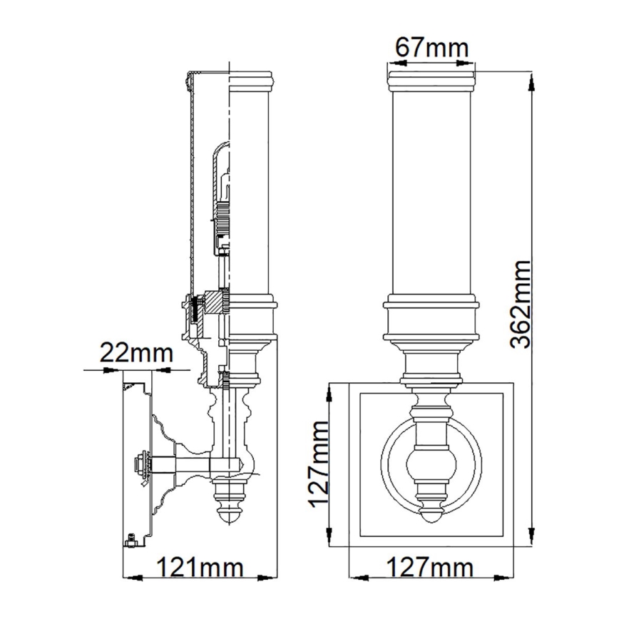 Elstead FE-PAYN-OR1-BATH - LED Applique murale salle de bain PAYNE 1xG9/3W/230V IP44