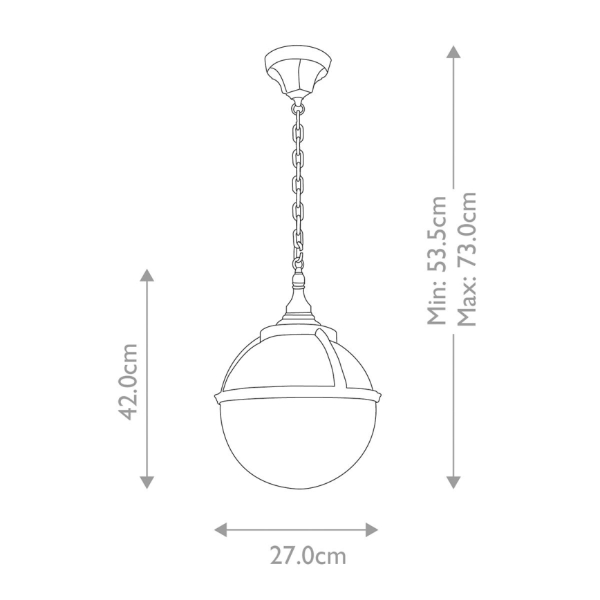 Elstead - Suspension chaîne d'extérieur GLENBEIGH 1xE27/60W/230V IP44