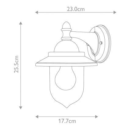 Elstead GZH-SDN2 - Applique murale d'extérieur SANDOWN 1xE27/60W/230V IP44