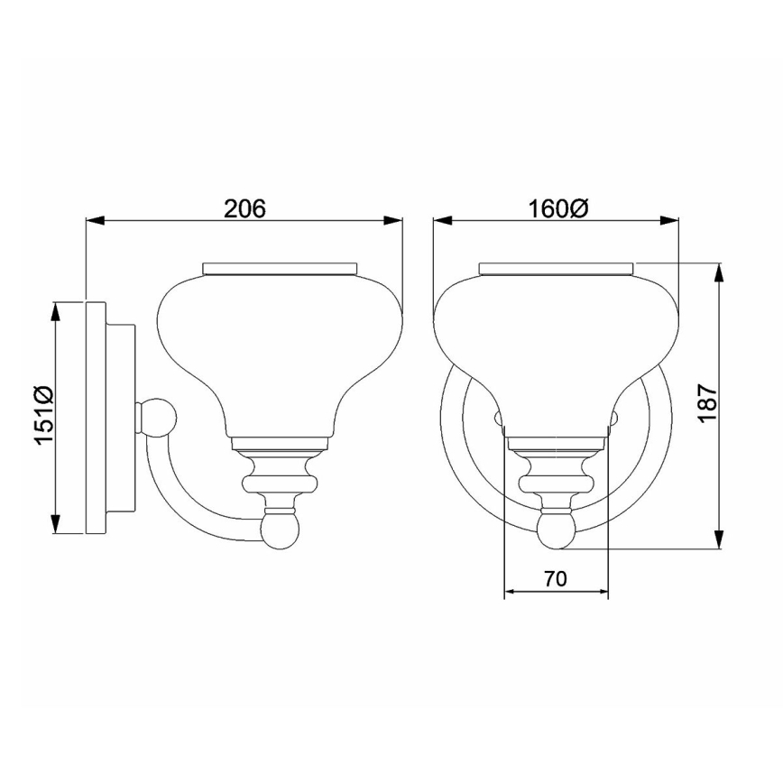 Elstead HK-AINSLEY1-BATH - LED Badezimmerwandleuchte AINSLEY 1xG9/3W/230V IP44