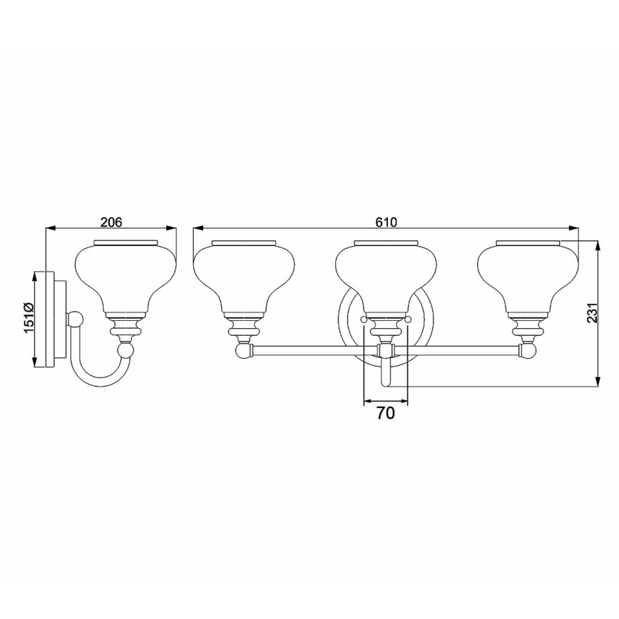 Elstead - Applique a LED da bagno AINSLEY 3xG9/3W/230V IP44