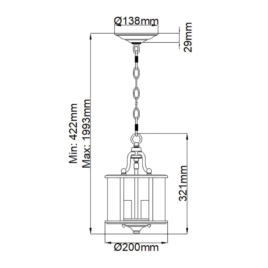 Elstead HK-GENTRY-P-S-PW - Lampadario a catena GENTRY 3xE14/60W/230V