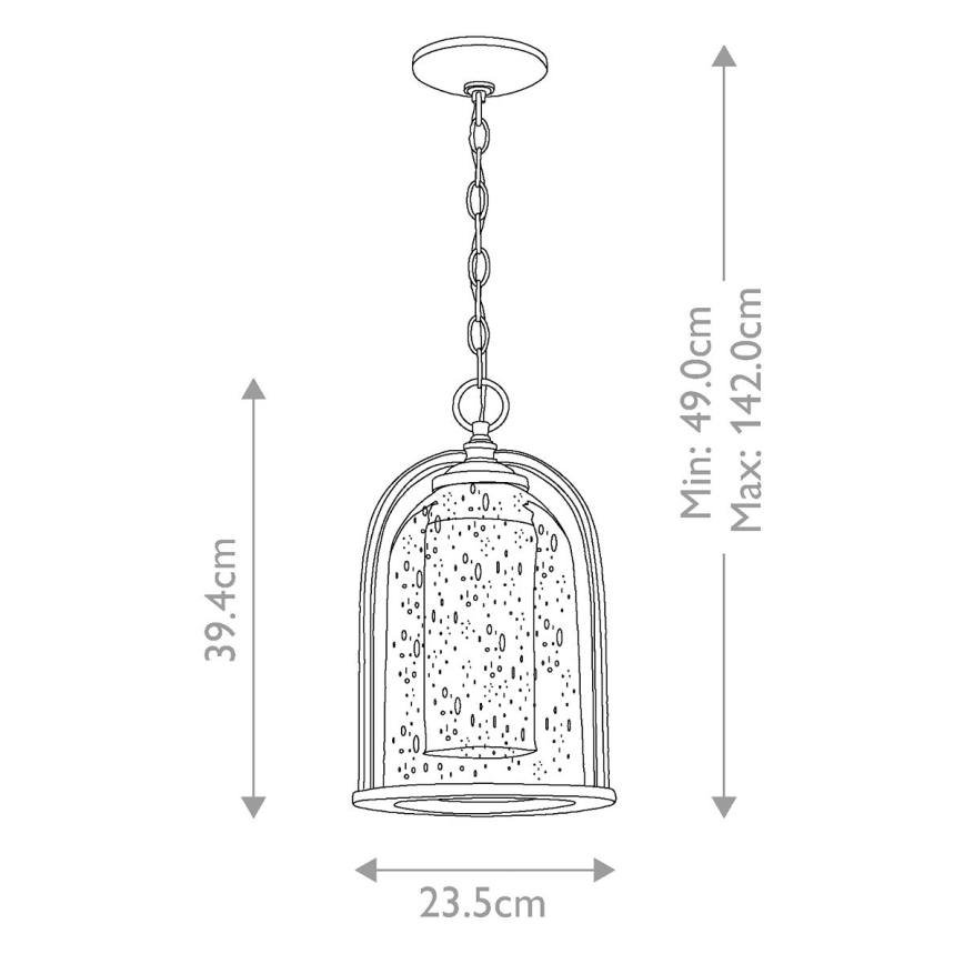 Elstead HK-QUINCY8-M - Suspension d'extérieur QUINCY 1xE27/100W/230V IP23
