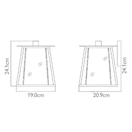 Elstead HK-WALKER2-S - Applique murale d'extérieur WALKER 1xE27/100W/230V IP44