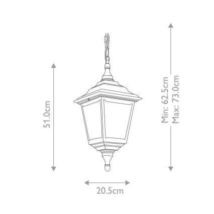 Elstead KERRY-CHAIN - Lampadario da esterno KERRY 1xE27/100W/230V IP44