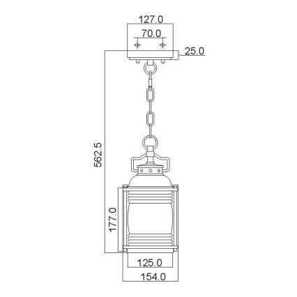 Elstead KL-ASHLANDBAY8-S - Suspension d'extérieur ASHLAND 1xE27/60W/230V IP44