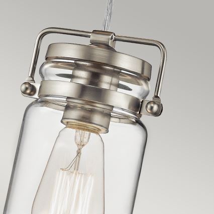 Elstead KL-BRINLEY-MP-NI - Lampadario su corda BRINLEY 1xE27/60W/230V cromo opaco