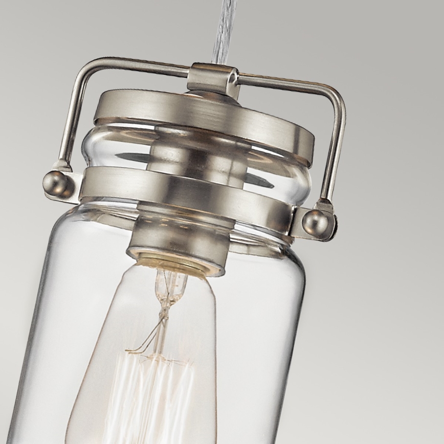 Elstead KL-BRINLEY-MP-NI - Lampadario su corda BRINLEY 1xE27/60W/230V cromo opaco