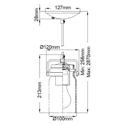 Elstead KL-BRINLEY-MP-NI - Lampadario su corda BRINLEY 1xE27/60W/230V cromo opaco