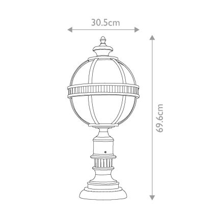 Elstead KL-HALLERON-3M - Lampadaire extérieur HALLERON 3xE14/60W/230V IP44
