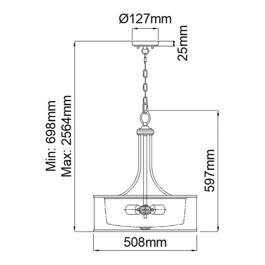 Elstead KL-LACEY-P-L-MB - Suspension sur chaîne LACEY 4xE27/60W/230V