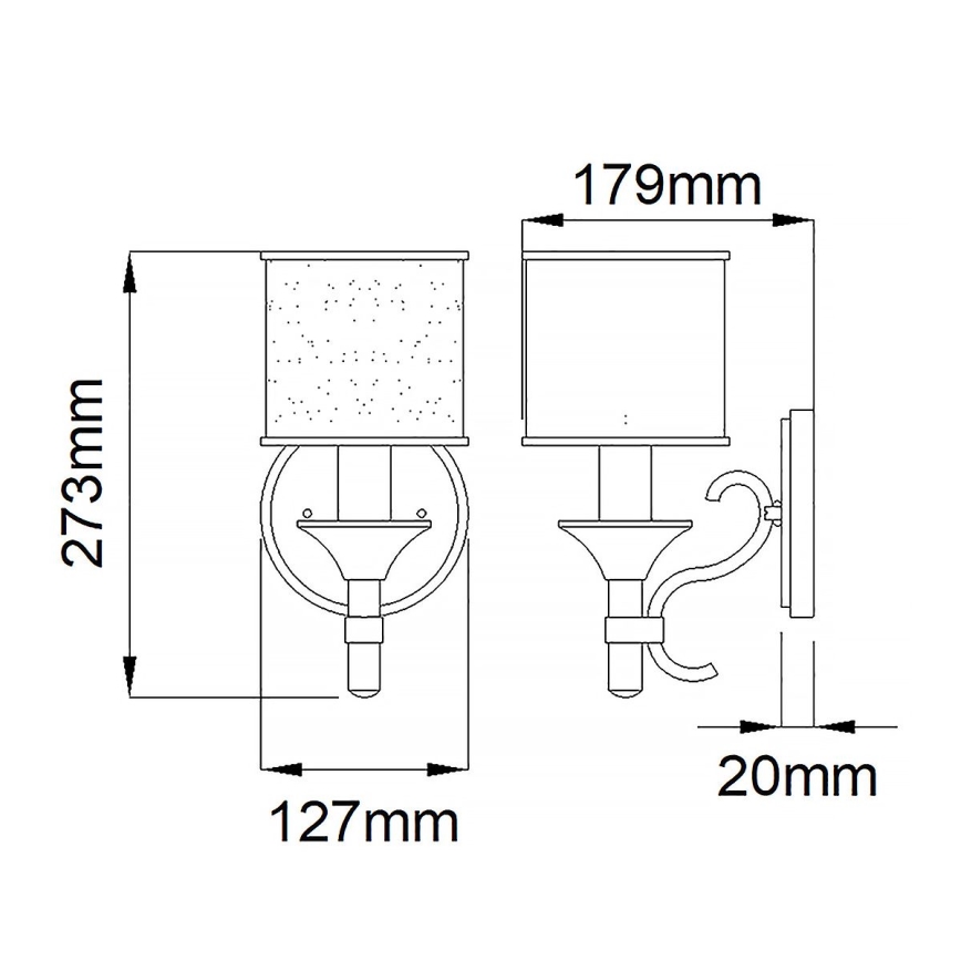 Elstead KL-LACEY1-MB - Applique LACEY 1xE14/60W/230V